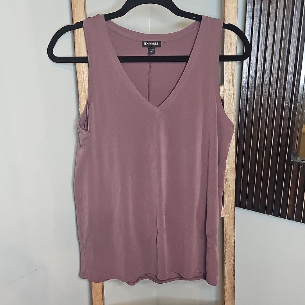 Express Women's Dusty Rose V-Neck Casual Top Blouse